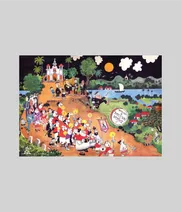 Procession - A 500 Piece Artist Jigsaw Puzzle by Mario Miranda - Thumbnail Image