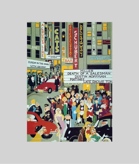 Bustling Broadway - A 150 Piece Artist Jigsaw Puzzle by Mario Miranda - Image 1