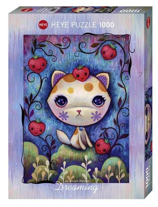 Strawberry Kitty - A 1000 Piece Dreaming Jigsaw Puzzle by Jeremiah Ketner - Image 1