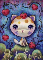 Strawberry Kitty - A 1000 Piece Dreaming Jigsaw Puzzle by Jeremiah Ketner - Image 2 Thumbnail