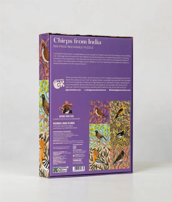 Chirps from India - A 500 Piece Artist Jigsaw Puzzle by Annada Menon - Image 3