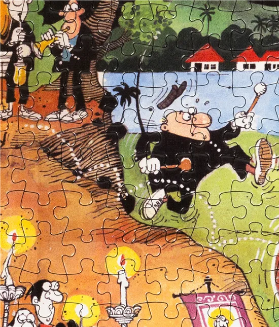 Procession - A 500 Piece Artist Jigsaw Puzzle by Mario Miranda - Image 4