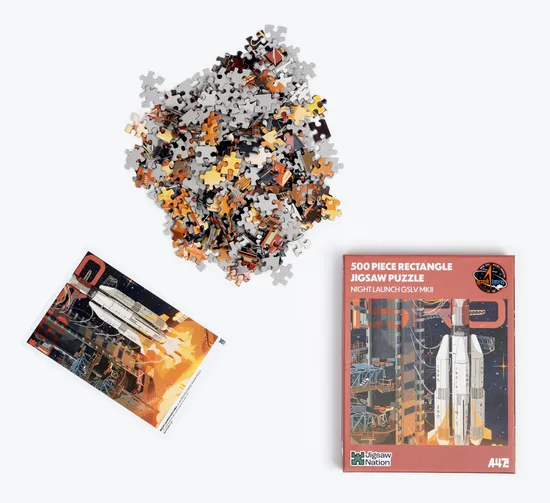 Night Launch GSLV MKII - A 500 Piece ISRO Jigsaw Puzzle by A47 - Image 3
