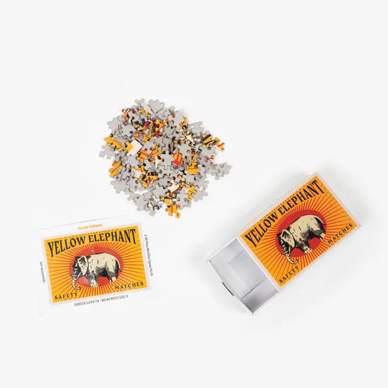 Yellow Elephant - A 99 Piece Matchbox Jigsaw Puzzle by Murtaza M. Bookwala - Image 3