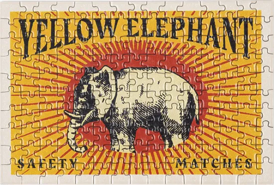 Yellow Elephant - A 150 Piece Matchbox Jigsaw Puzzle by Murtaza M. Bookwala - Image 2