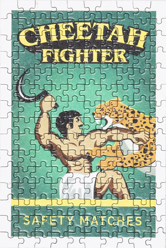 Cheetah Fighter - A 99 Piece Matchbox Jigsaw Puzzle by Murtaza M. Bookwala - Image 2