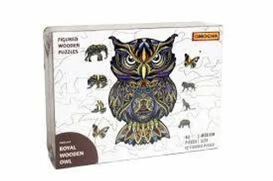 Royal Wooden Owl - A 63 Piece Wooden Puzzles Jigsaw Puzzle - Image 1