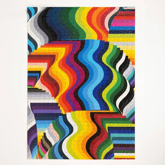 Chromatic Waves - A 1000 Piece Pieceful Collection Jigsaw Puzzle by JSN Studio - Image 4