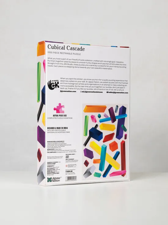 Cubical Cascade - A 1000 Piece Pieceful Collection Jigsaw Puzzle by JSN Studio - Image 3