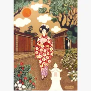 Girl in Kimono - A 500 Piece Artist Jigsaw Puzzle by Mario Miranda - Thumbnail Image