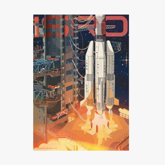 Night Launch GSLV MKII - A 500 Piece ISRO Jigsaw Puzzle by A47 - Image 4