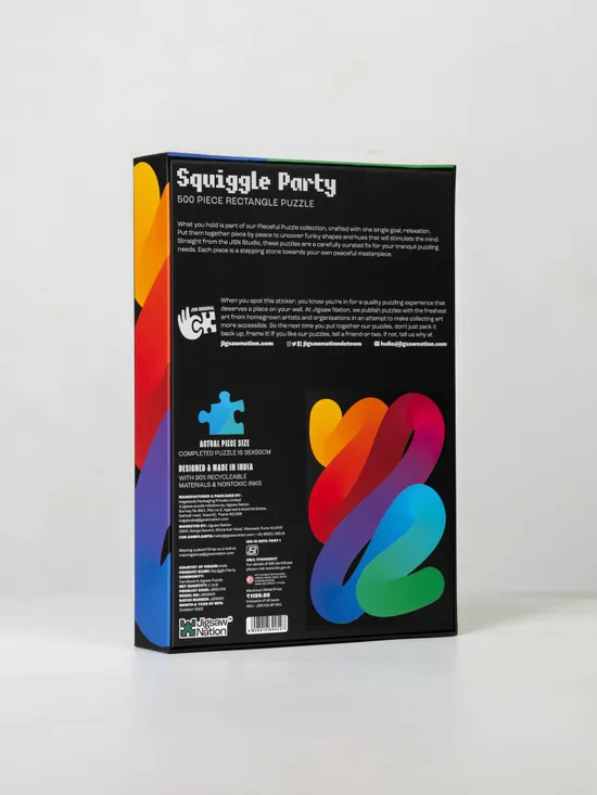 Squiggle Party - A 500 Piece Pieceful Collection Jigsaw Puzzle by JSN Studio - Image 3