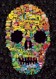 Doodle Skull - A 1000 Piece Pens are my Friends Jigsaw Puzzle by Jon Burgerman - HEYE-29850 - Thumbnail Image